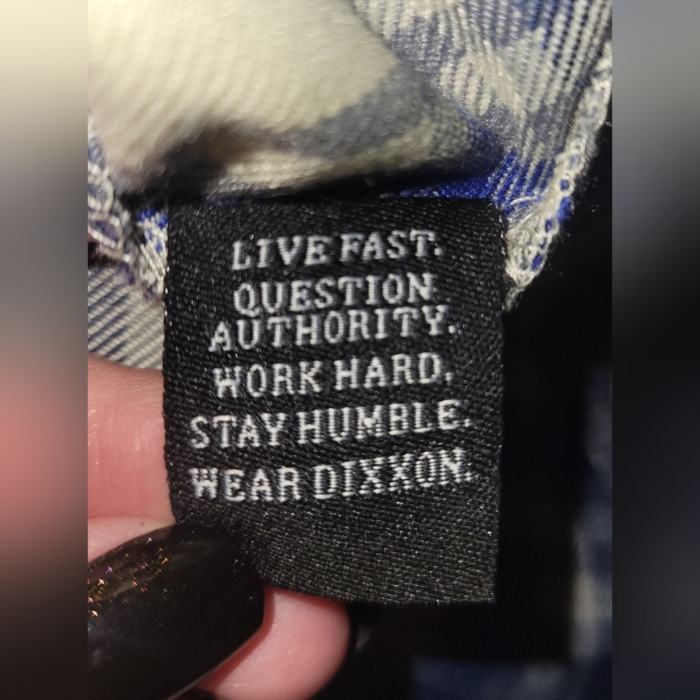 Dixxon Flannel Co Womens Brownells Six Gun Button-Up Shirt Blue/Cream Plaid Med - Picture 7 of 10